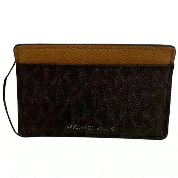 Michael Kors Card Case Logo Brown - Picture 1 of 7